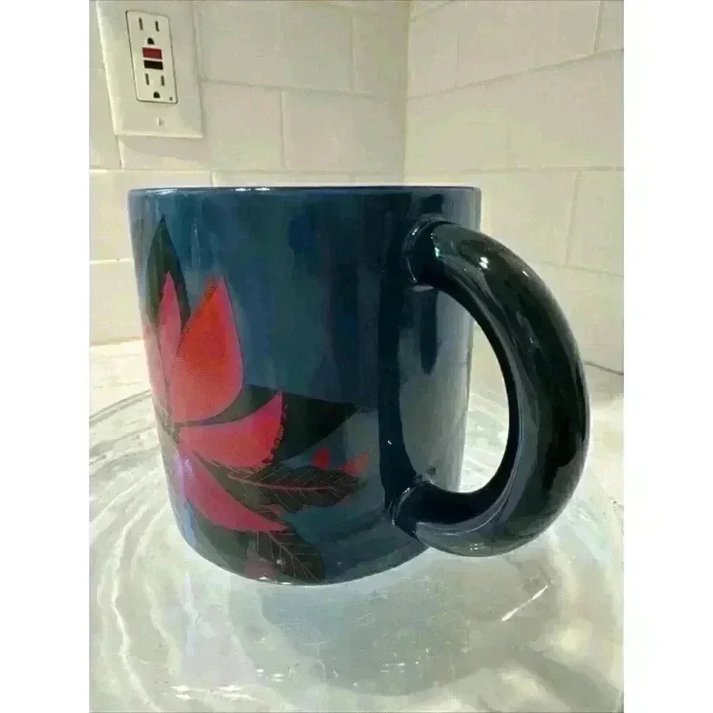 Starbucks Royal Blue Floral 2021 Coffee Mug Cup 12 Oz Ceramic Collectible